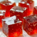 Set of bariatric gelatin jello arranged neatly on a white surface, ideal for sugar-free dessert.