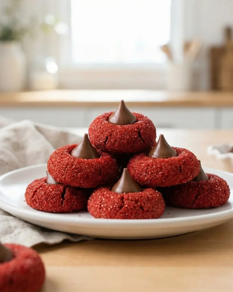 Close-up of vibrant red cookie dough in a stainless steel mixing bowl ready for shaping