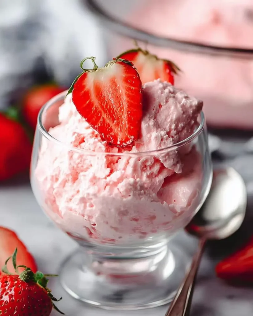 Close up of gelatin powder, crushed pineapple, and cottage cheese in a glass mixing bowl