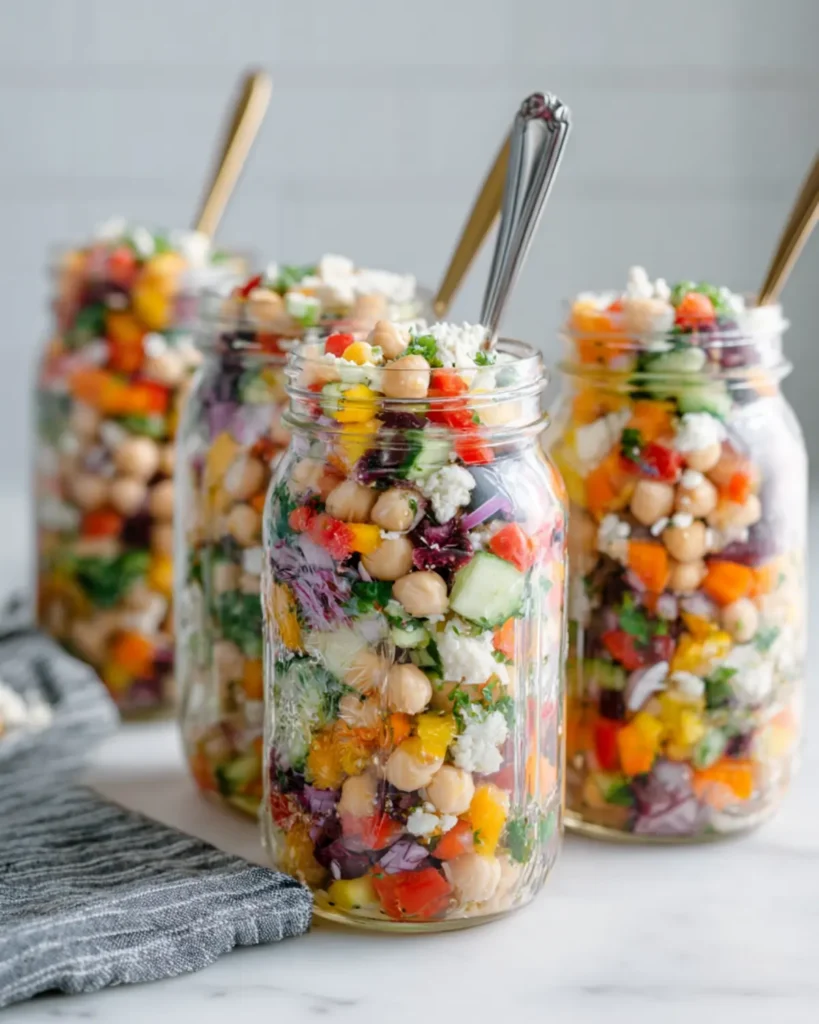 Mixing a high protein bean salad with a wooden spoon