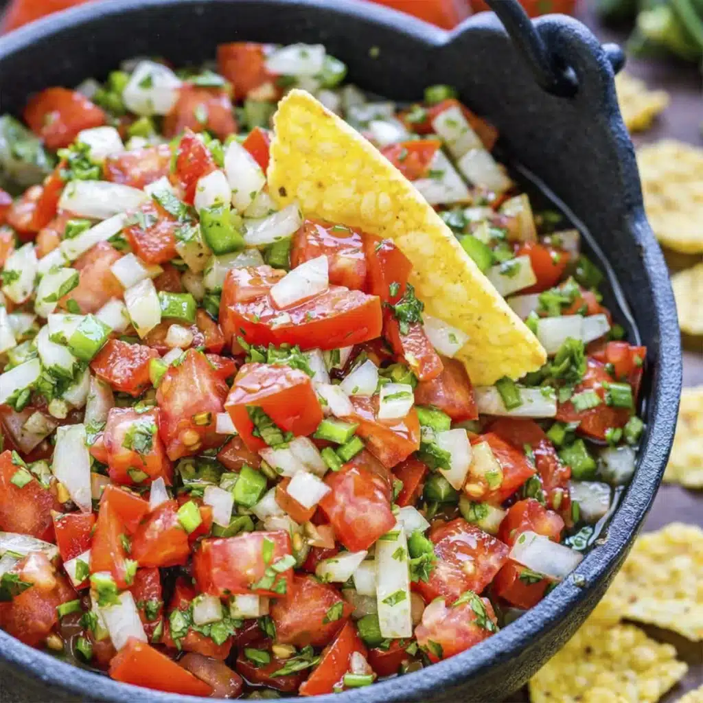 authentic pico de gallo recipe served in bowl with tortilla chips fresh homemade salsa
