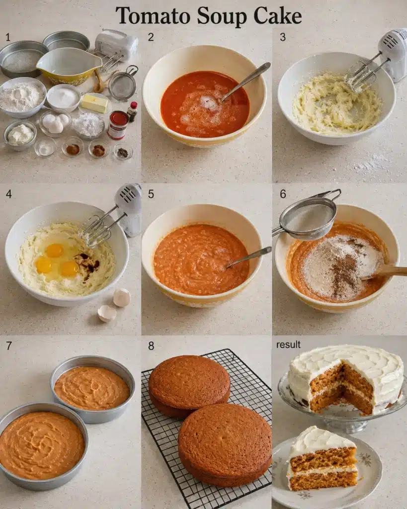 step by step preparation of homemade spiced cake in kitchen