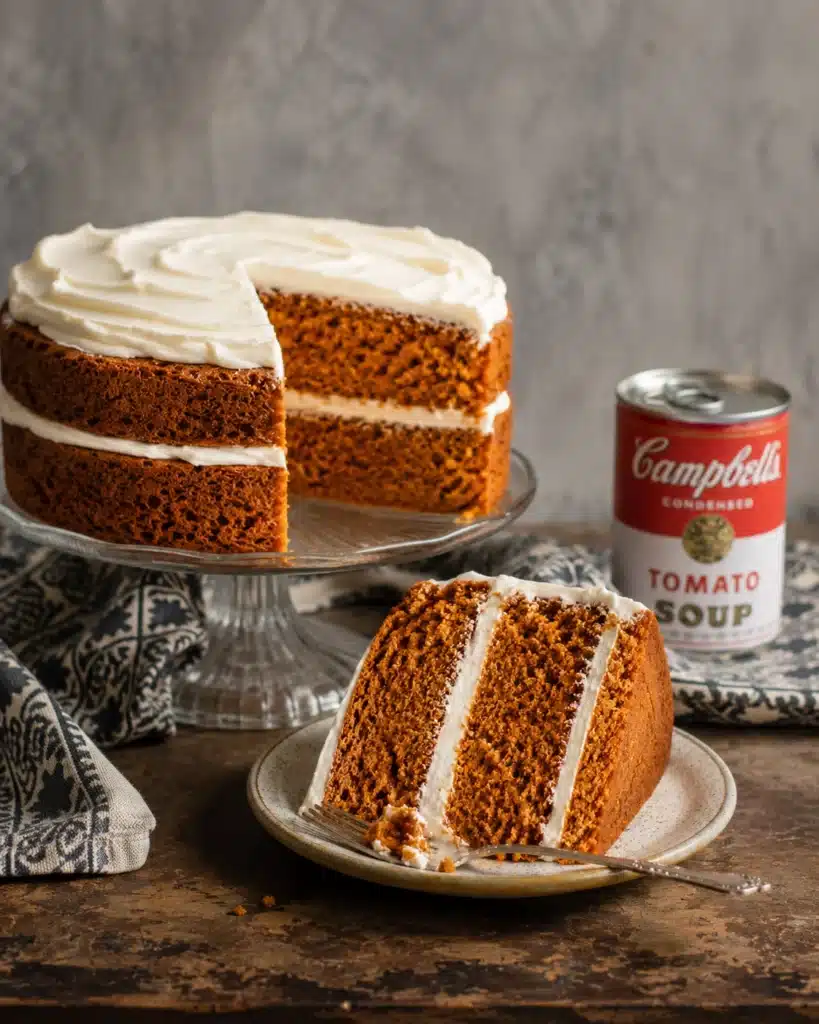 close up of soft cake layers with creamy filling