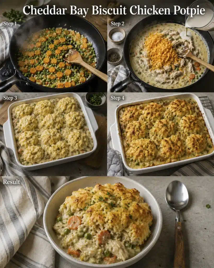 Cheddar Bay Biscuit Chicken Potpie Step by Step Guide